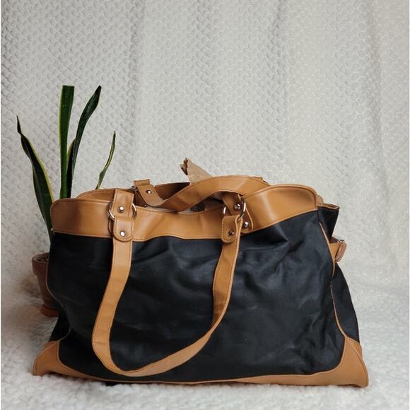 NWOT Barr + Barr Black & Brown Oversized Satchel Tote - Picture 6 of 11